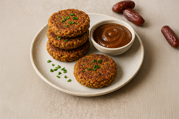 Lentil and Deglet Noor Date Puree Patties  (with Deglet Noor Date Puree)