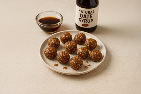 Energie-Bällchen mit Dattelsirup und Tahini